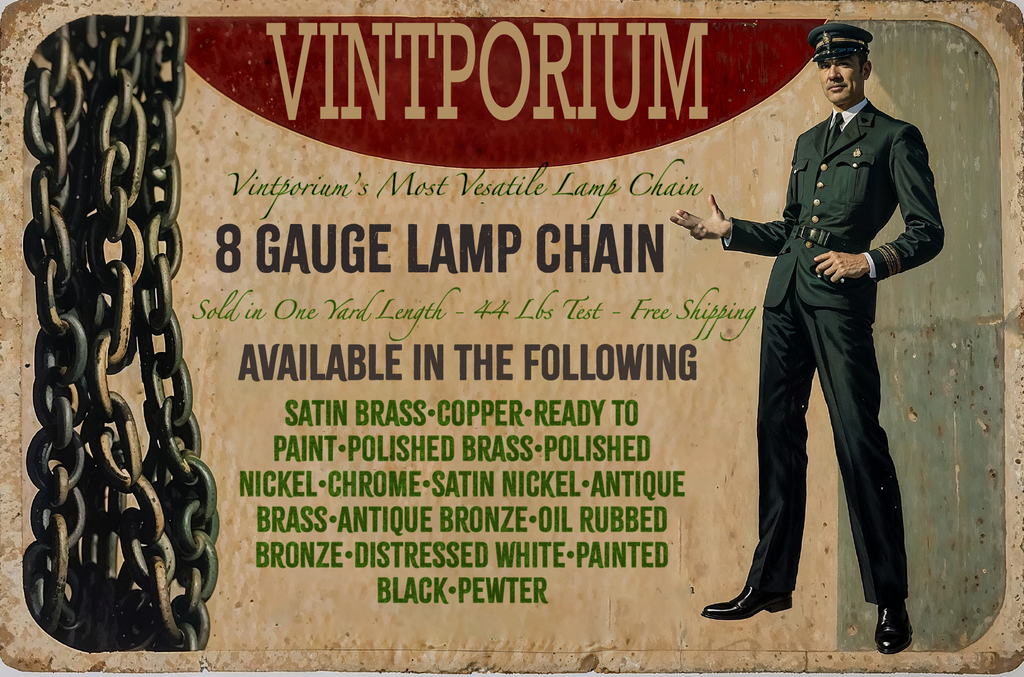 8 Gauge Oval Lamp Chain Available in Numerous Finishes
