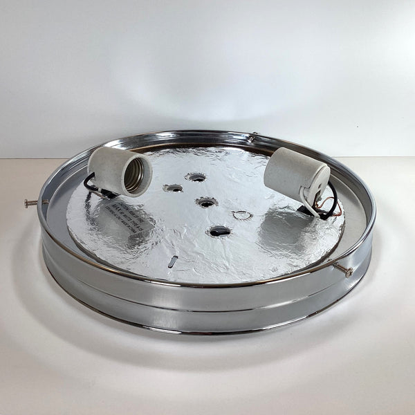 10 Inch Flush Mount Pan Fixture Fitter / Shade Holder / Base - Vintporium Architectural Salvage