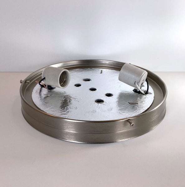 10 Inch Flush Mount Pan Fixture Fitter / Shade Holder / Base - Vintporium Architectural Salvage
