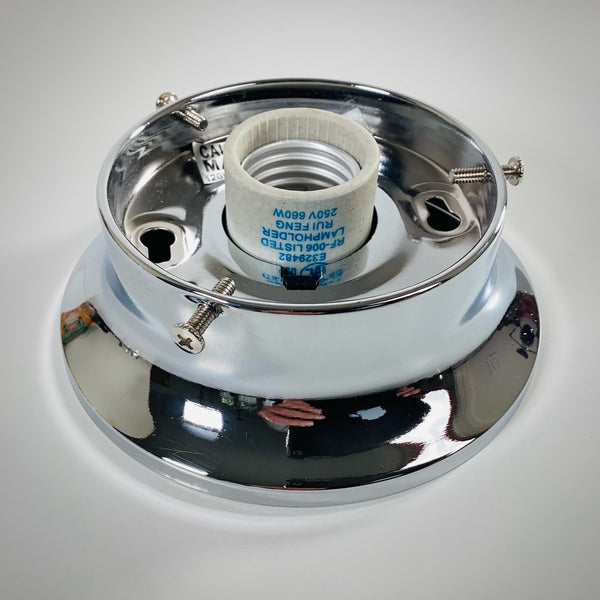 3 1/4 Inch Flush Mount Fixture Fitter / Shade Holder / Base - Vintporium Architectural Salvage