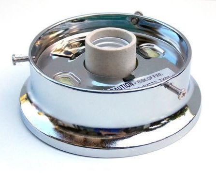 4 Four Inch Shade Holder Collar Fitter Flush Mount Light Lighting Parts Bricolage DYI Vintporium Rejuvenation Restoration Hardware Home Improvement chrome bronze satin nickel brushed