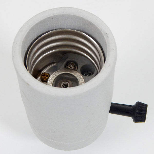 Mogul 3-way 3 way light lighting E39 Vintage Antique Vintporium Rejuvenation Restoration Hardware Socket Lamp Repair Home Torchiere Mogul base 3-way porcelain socket complete with 1/4 ip hickey. Available at www.vintporium.com