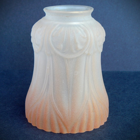 Vintage frosted glass lamp shade with peach gradient