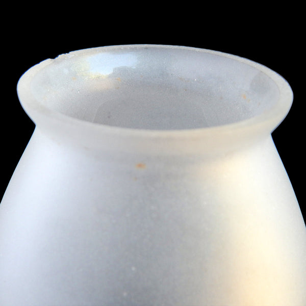 The vintage etched glass bell-shaped shade has been cleaned and detailed for your convenience. Available at www.vintporium.com