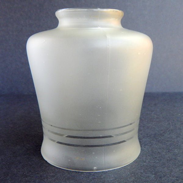 Vintage Frosted Glass Shade Showing Mold Seam – Rear View