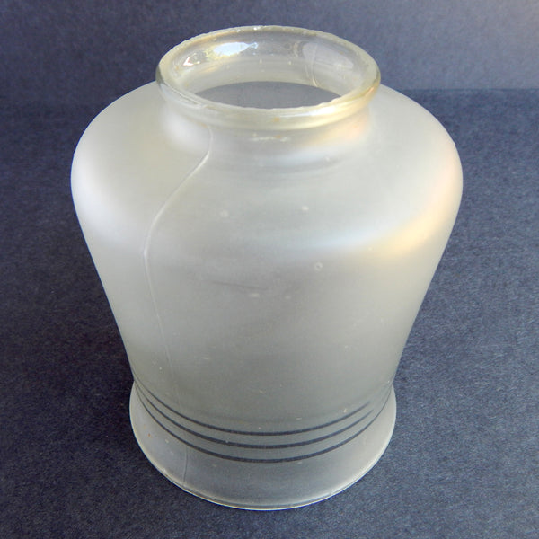 Side-Angle Overhead View of Antique Frosted Glass Light Shade