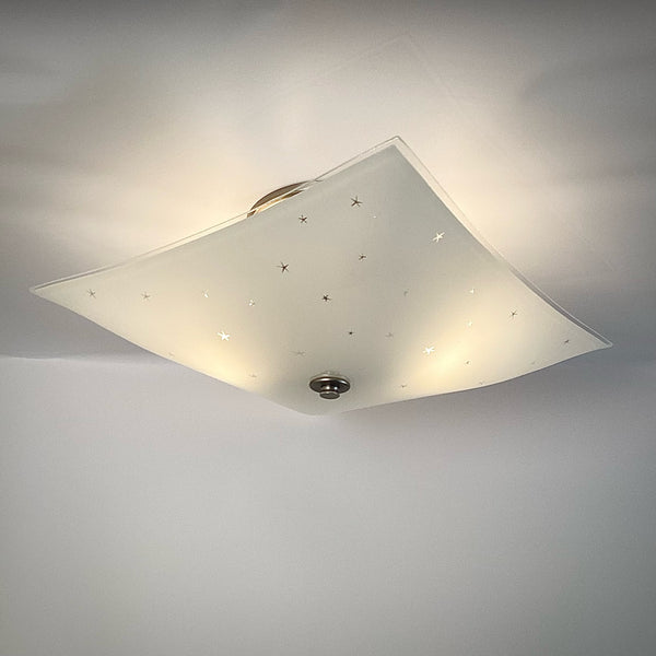 Mid-Century Ceiling Light. Vintage Shade. Custom Fixture