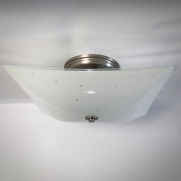 Mid-Century Ceiling Light. Vintage Shade. Custom Fixture