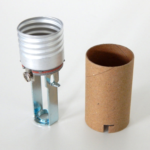 Medium base candle socket comes in your choice of 2 inches, 3 inches, and the larger 4 to 5 1/2 inch adjustable socket. The socket includes a cardboard insulator. Available at www.vintporium.