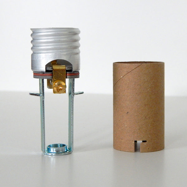 Vintage-style 3-inch medium base candle socket with metal construction and paper insulator by Vintporium.