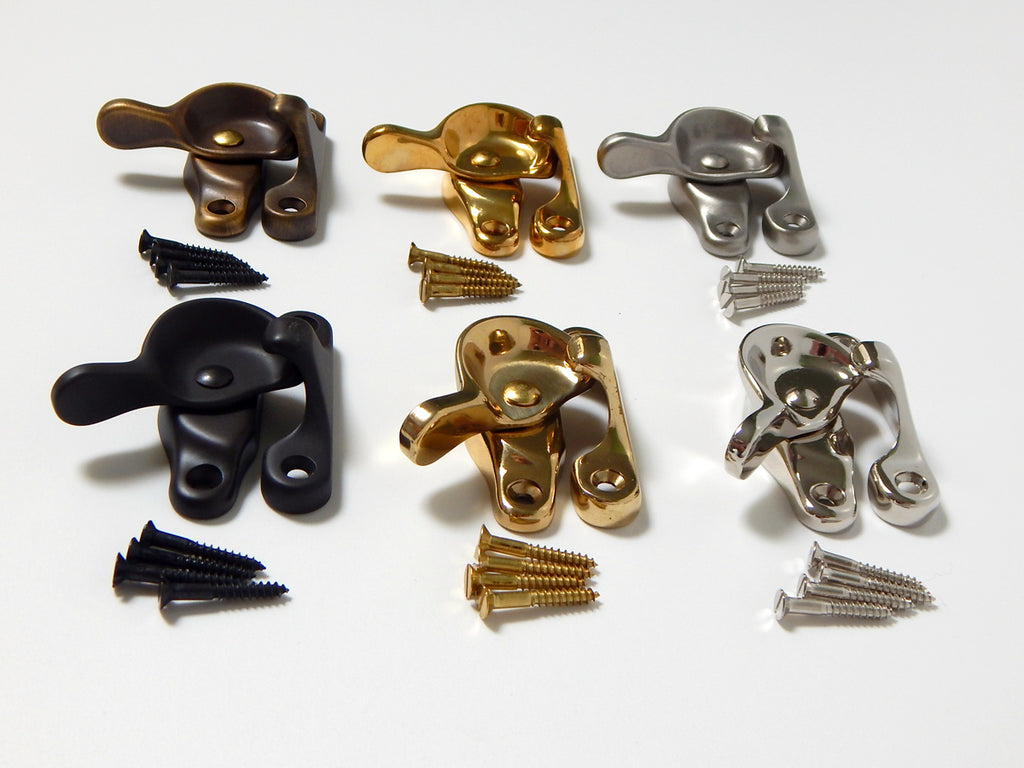 Solid Brass Window Sash Lock / Latch Multiple Finishes Available