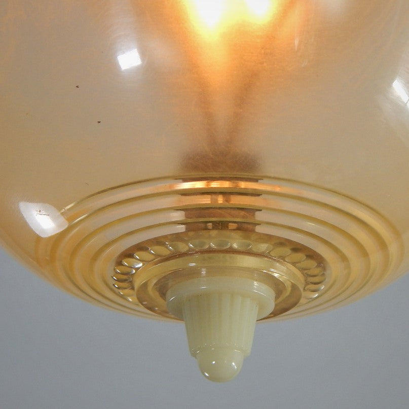 Vintage Plastic Flush Mount Ceiling Light Fixture