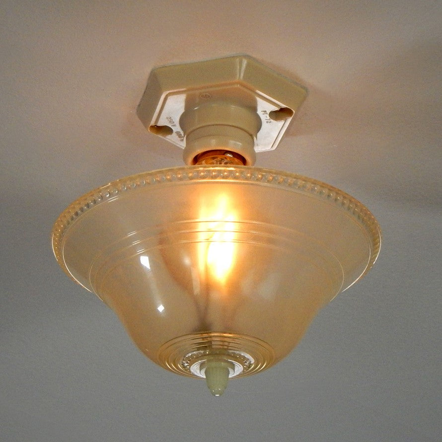 Vintage Plastic Flush Mount Ceiling Light Fixture – Vintporium