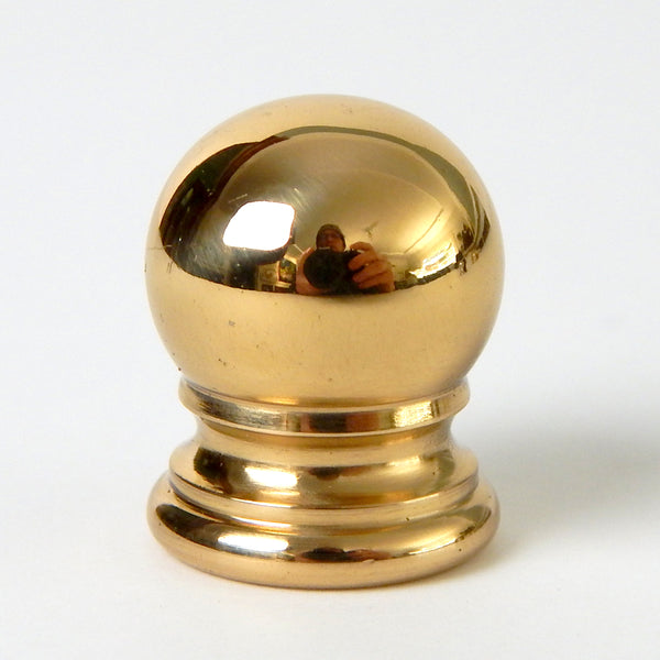 Solid ball lamp finial. Sold individually and available in various finishes Antique Brass, Satin Brass, Polished and Lacquered Brass, Polished Nickel, Brushed Nickel, Unfinished Brass, and Oil Rubbed Bronze. Available a www.vinporium.com